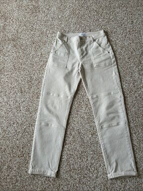 LOFT Beige Straight-Leg Jeans